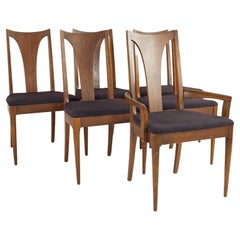Broyhill Brasilia Mid Century Walnut Dining Chairs, Set of 6