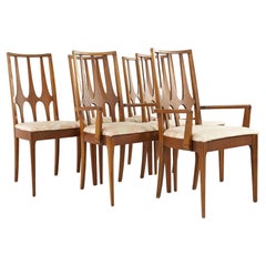 Used Broyhill Brasilia Mid Century Walnut Dining Chairs, Set of 6