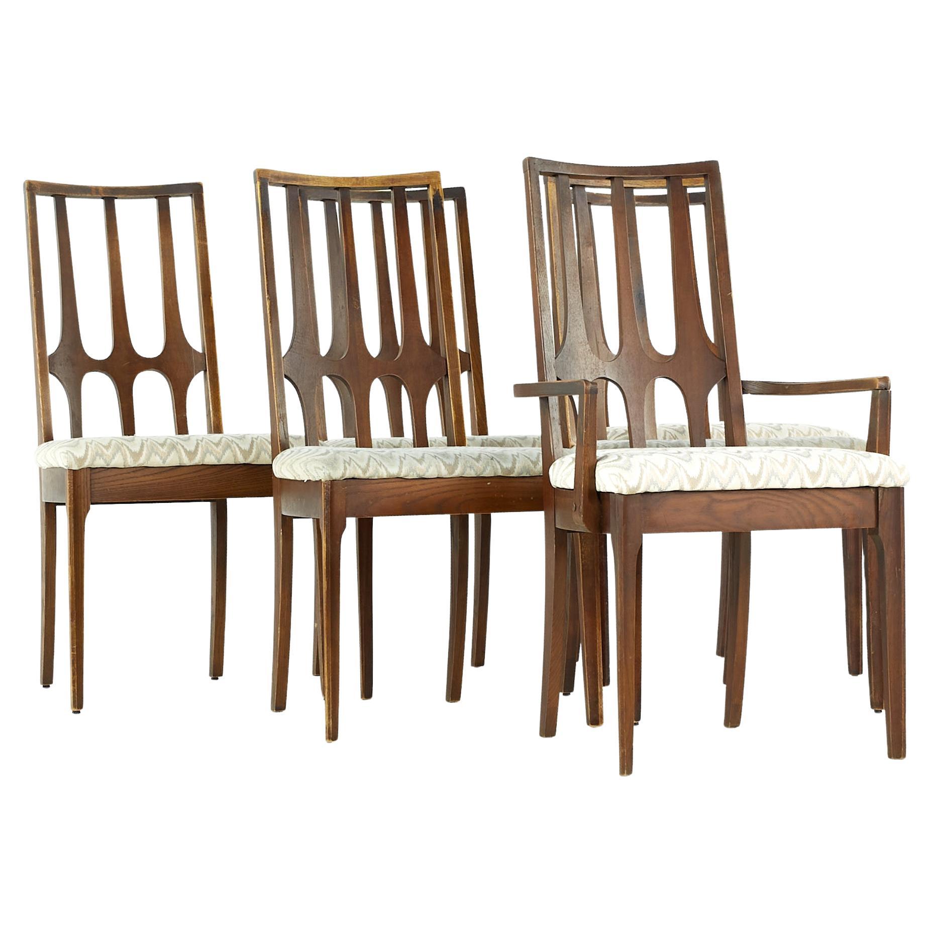 Broyhill Brasilia Midcentury Walnut Dining Chairs, Set of 6
