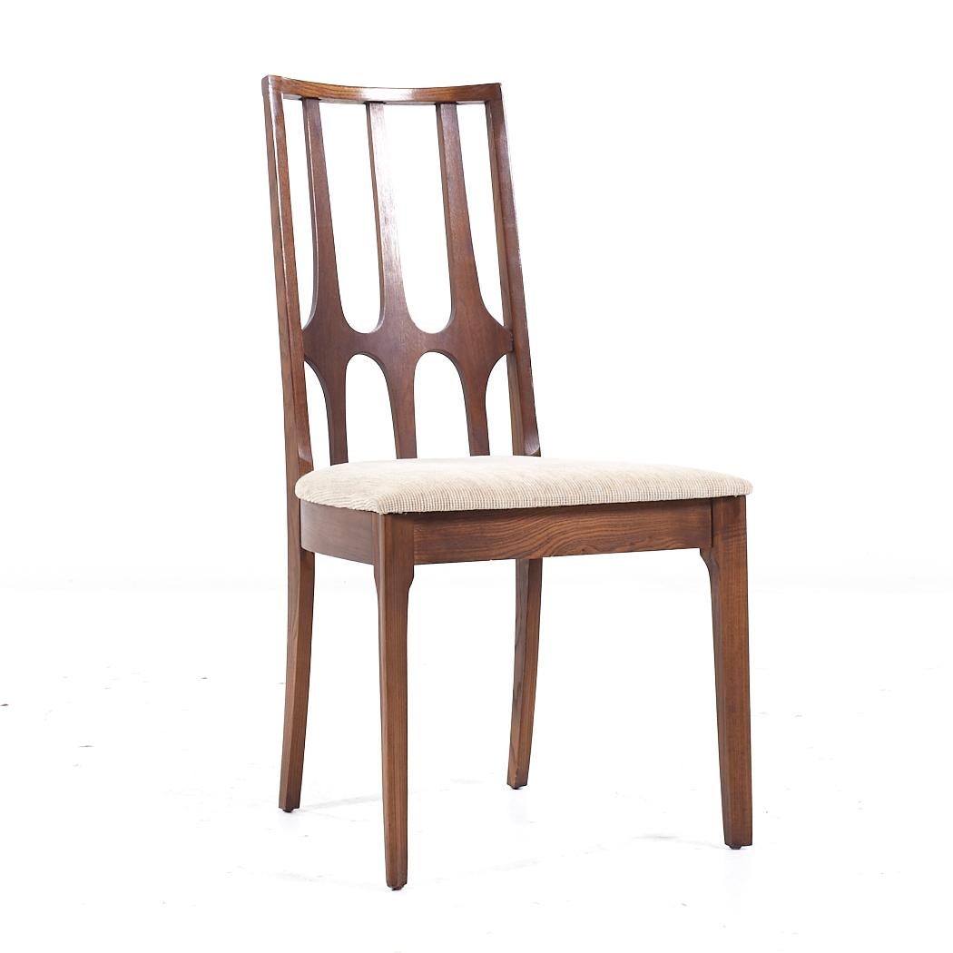 American Broyhill Brasilia Mid Century Walnut Dining Chairs - Set of 8 For Sale
