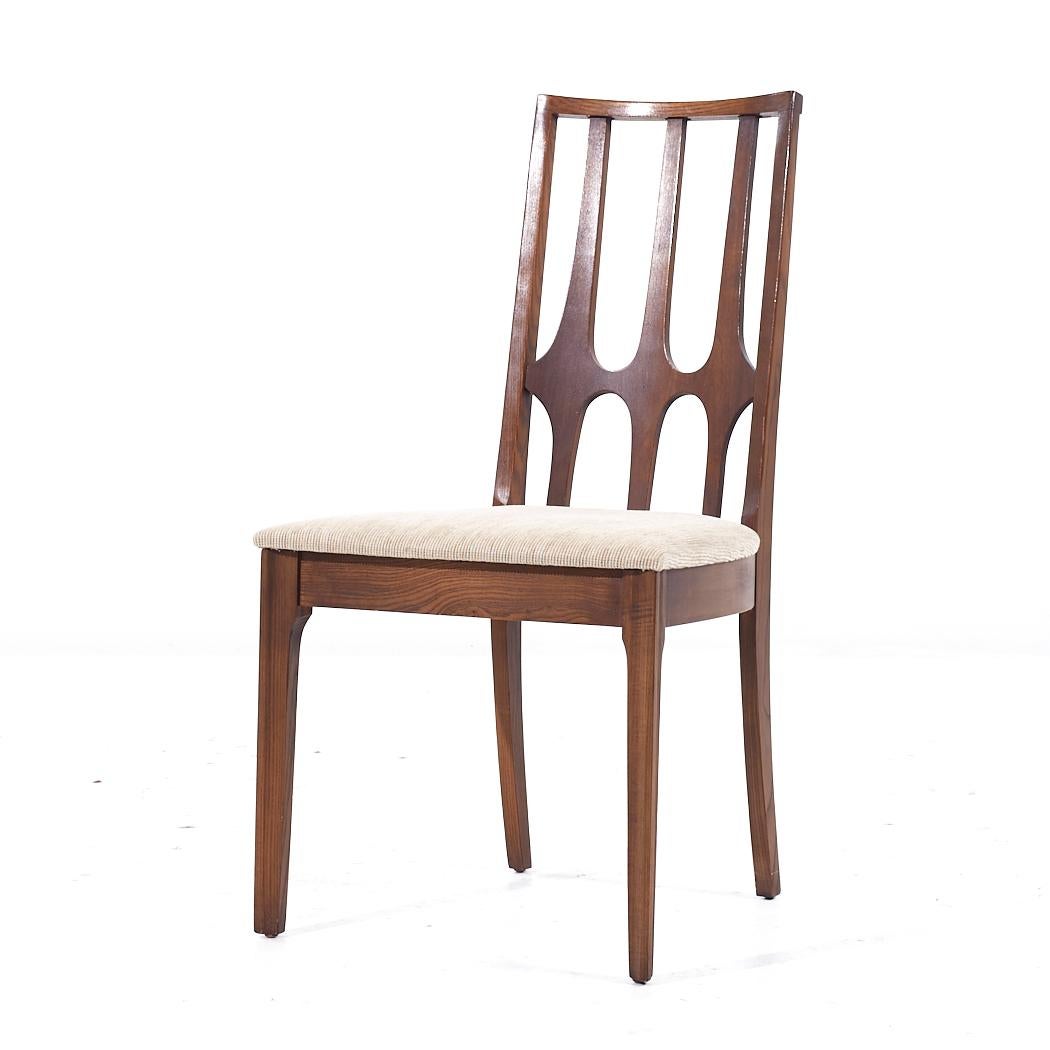 Late 20th Century Broyhill Brasilia Mid Century Walnut Dining Chairs - Set of 8