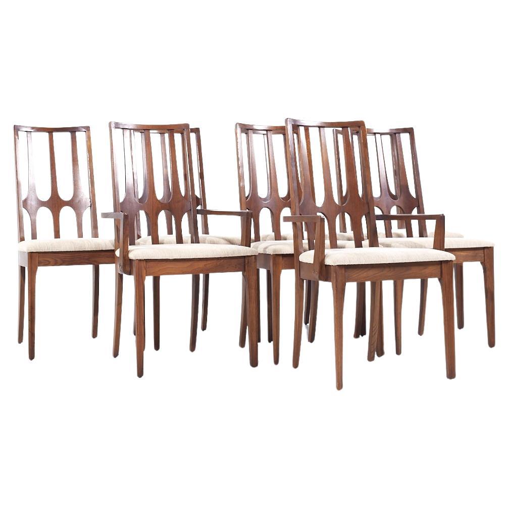 Broyhill Brasilia Mid Century Walnut Dining Chairs - Set of 8 For Sale