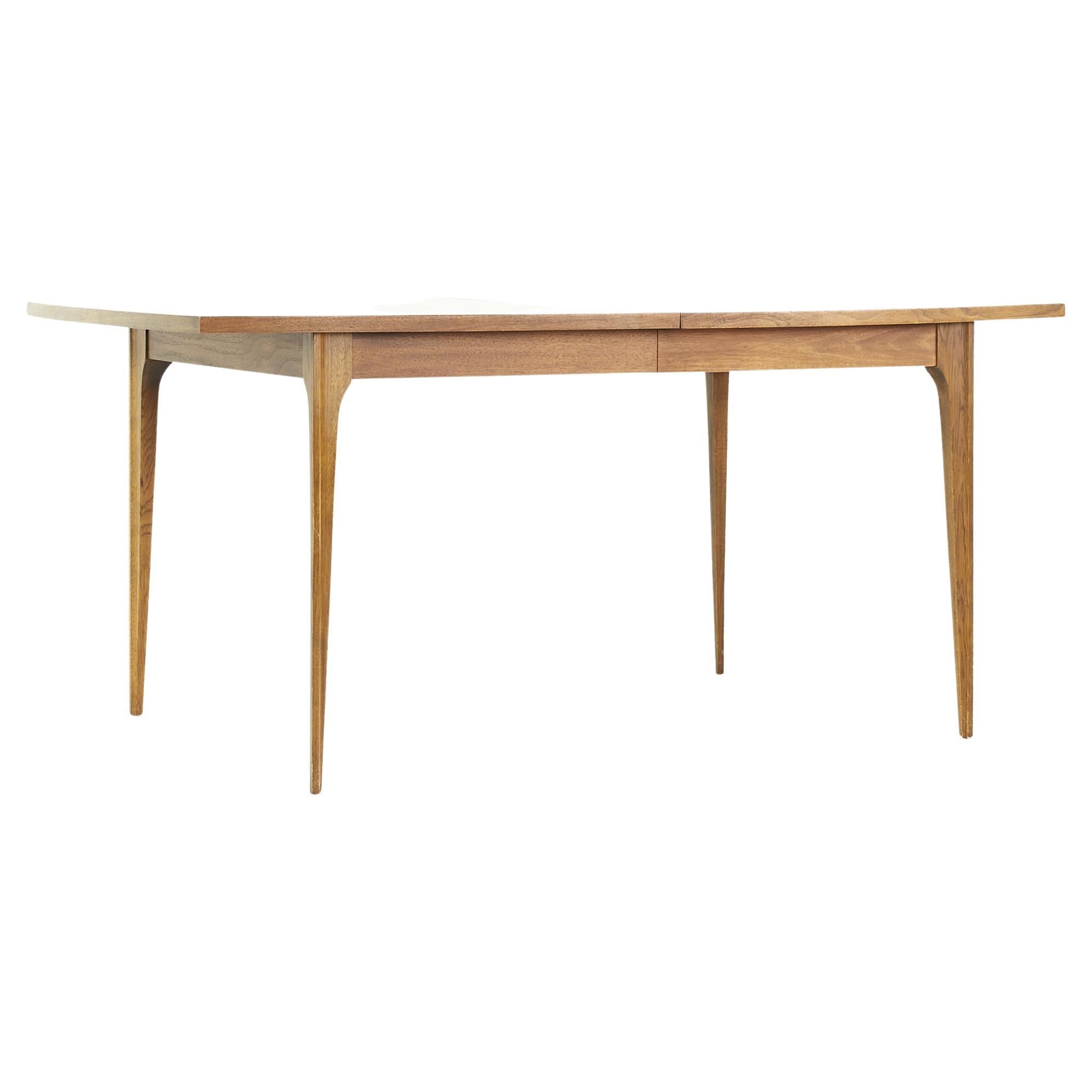Broyhill Brasilia Mid Century Round Walnut Pedestal Dining Table at 1stDibs