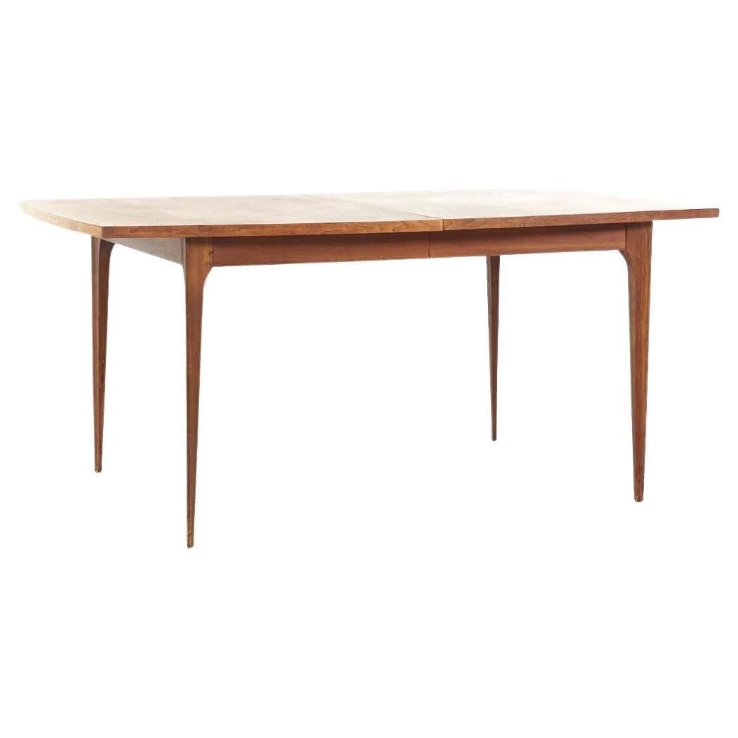Broyhill Brasilia Mid Century Walnut Dining Table with 1 Leaf For Sale