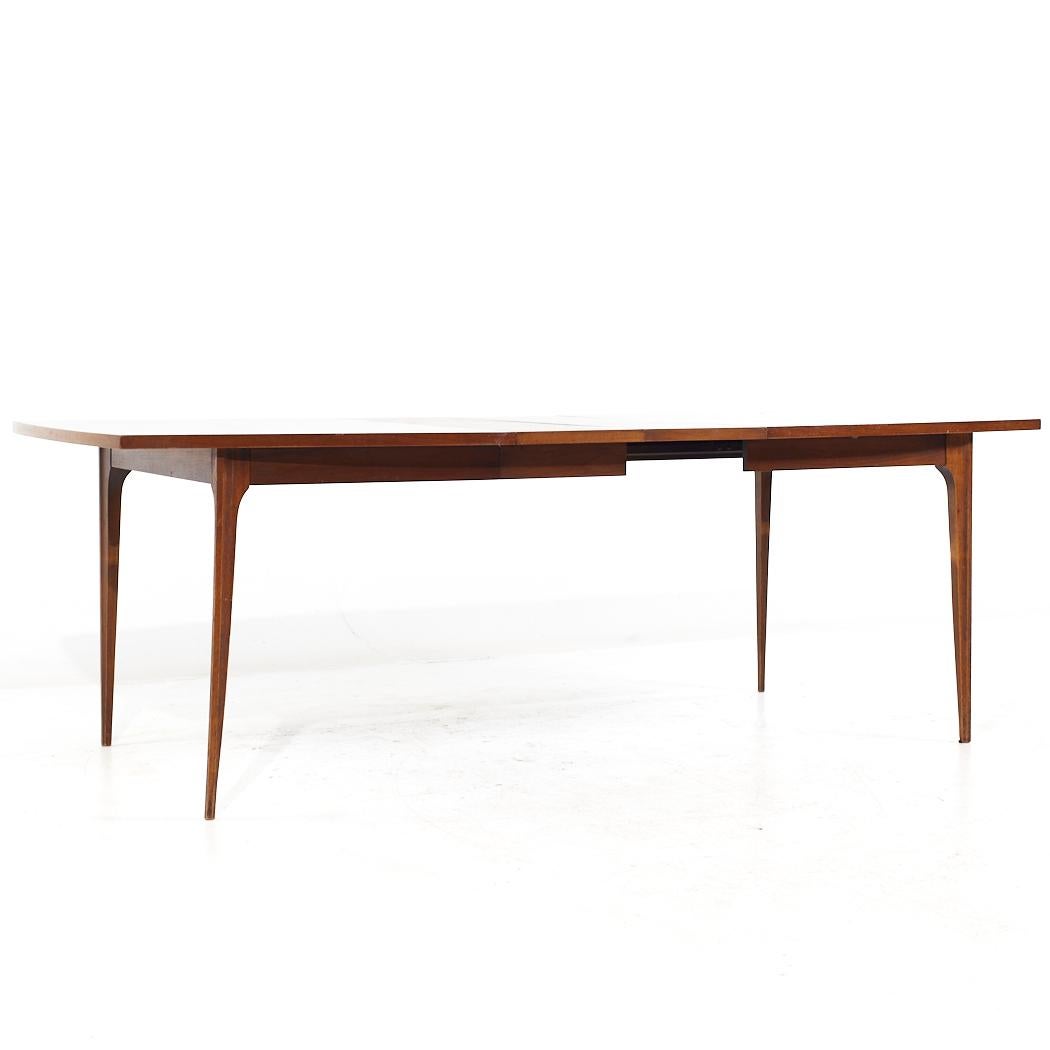 Broyhill Brasilia Mid Century Walnut Dining Table with 3 Leaves For Sale 3