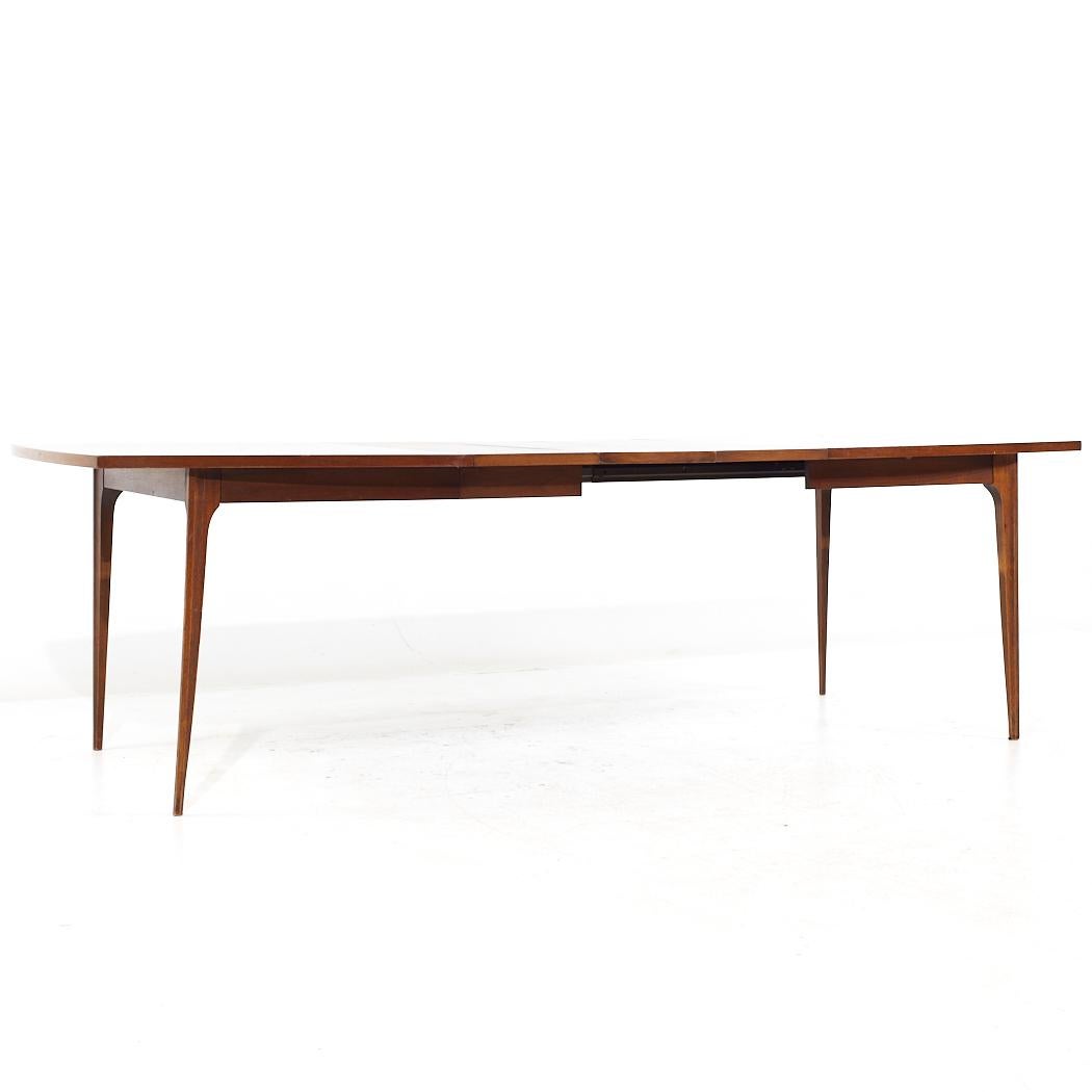 Broyhill Brasilia Mid Century Walnut Dining Table with 3 Leaves For Sale 6