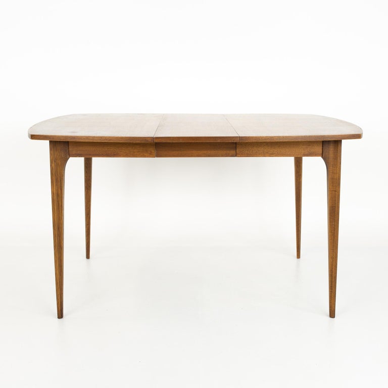 Broyhill Brasilia Mid Century Walnut Dining Table with 3 Leaves at ...