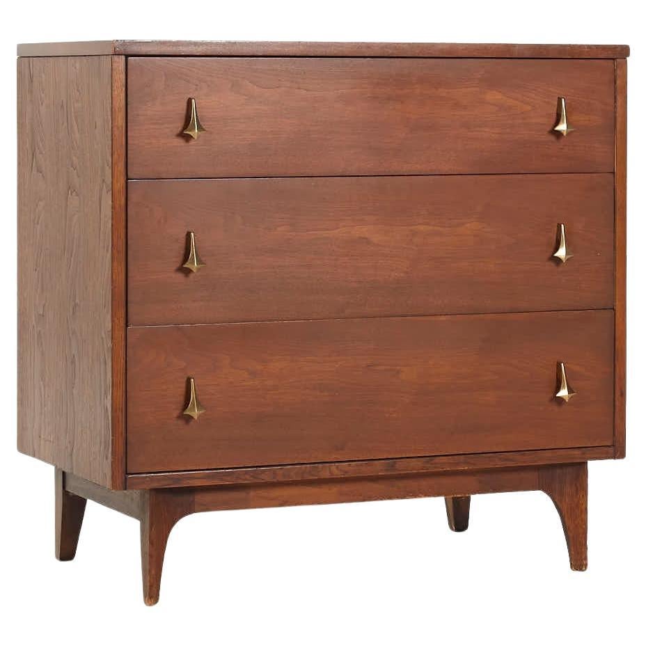 Broyhill Brasilia Mid Century Walnut Dresser Chest of Drawers For Sale