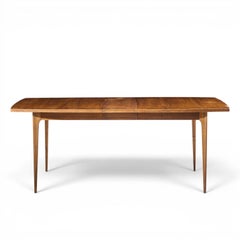 Broyhill Brasilia Mid Century Walnut Expanding Dining Table with 1 Leaf