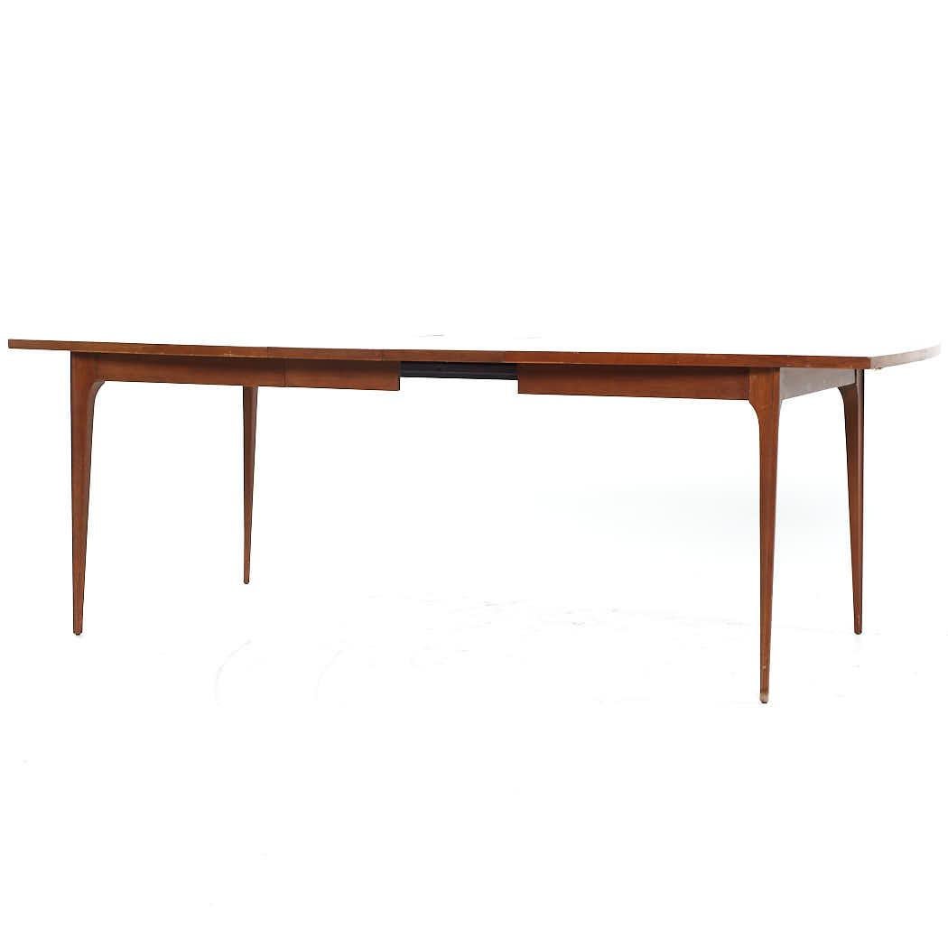 Broyhill Brasilia Mid Century Walnut Expanding Dining Table with 3 ...