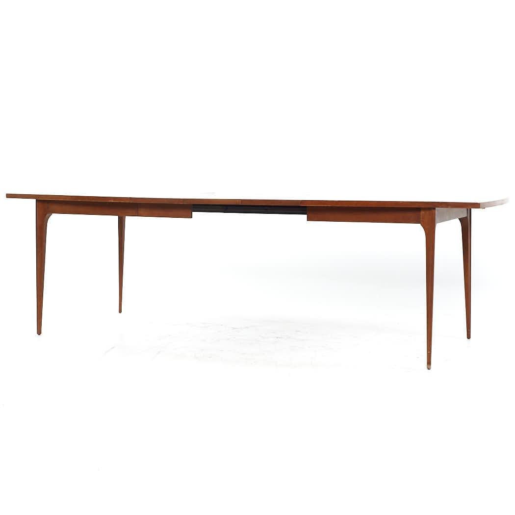 Broyhill Brasilia Mid Century Walnut Expanding Dining Table with 3 ...