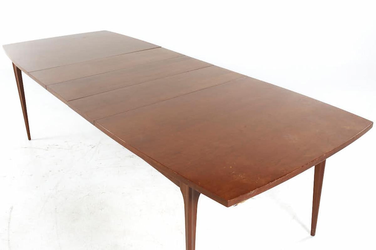 Broyhill Brasilia Mid Century Walnut Expanding Dining Table with 3 ...