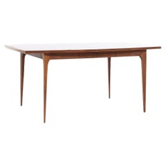 Used Broyhill Brasilia Mid Century Walnut Expanding Dining Table with 3 Leaves