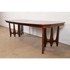 Broyhill Brasilia Mid-Century Walnut Extension Dining Table, Newly Refinished