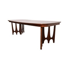Broyhill Brasilia Mid-Century Walnut Extension Dining Table, Newly Refinished