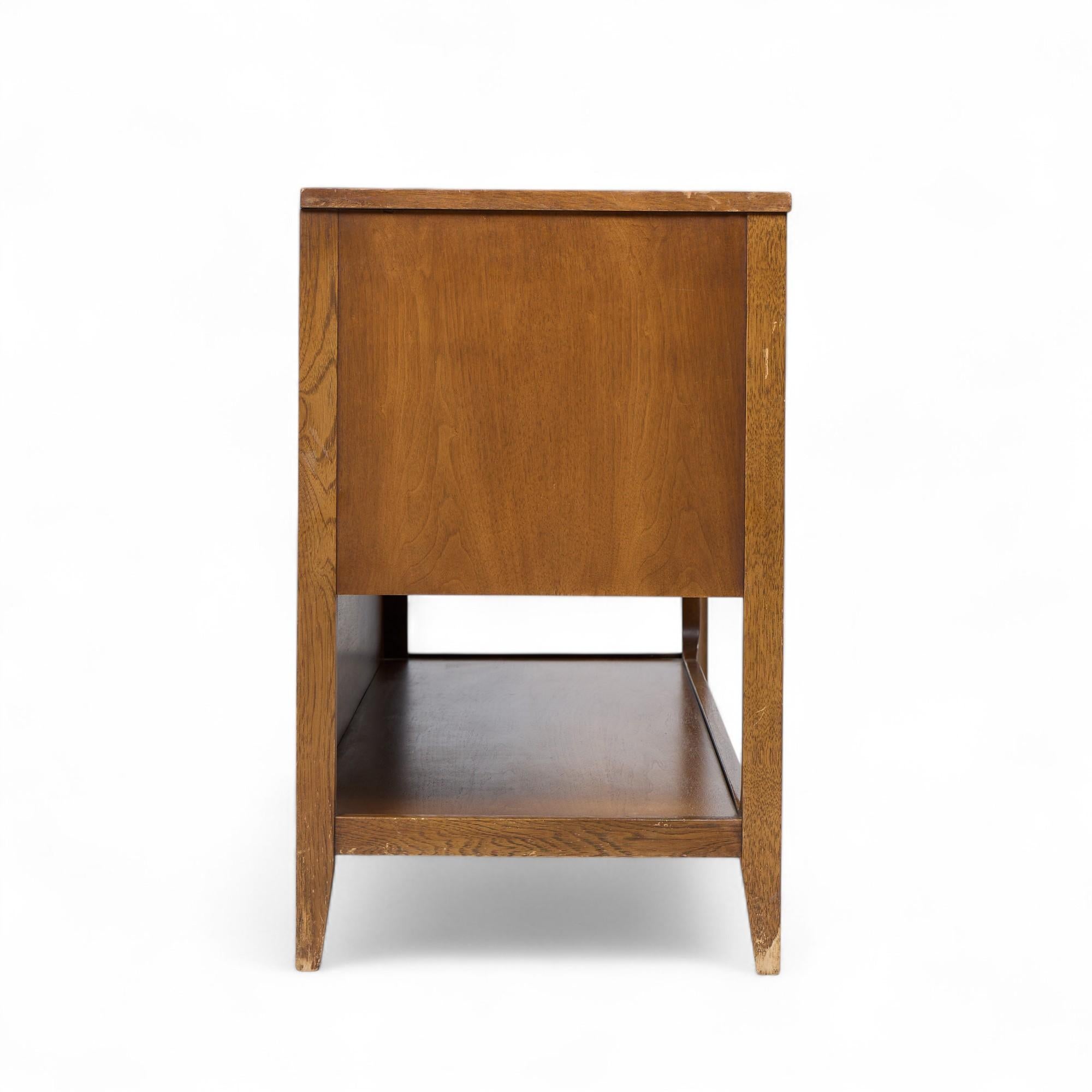 American Broyhill Brasilia Mid Century Walnut Fluted Credenza For Sale