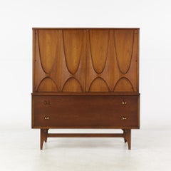 Broyhill Brasilia Midcentury Walnut Gentlemans Armoire Chest