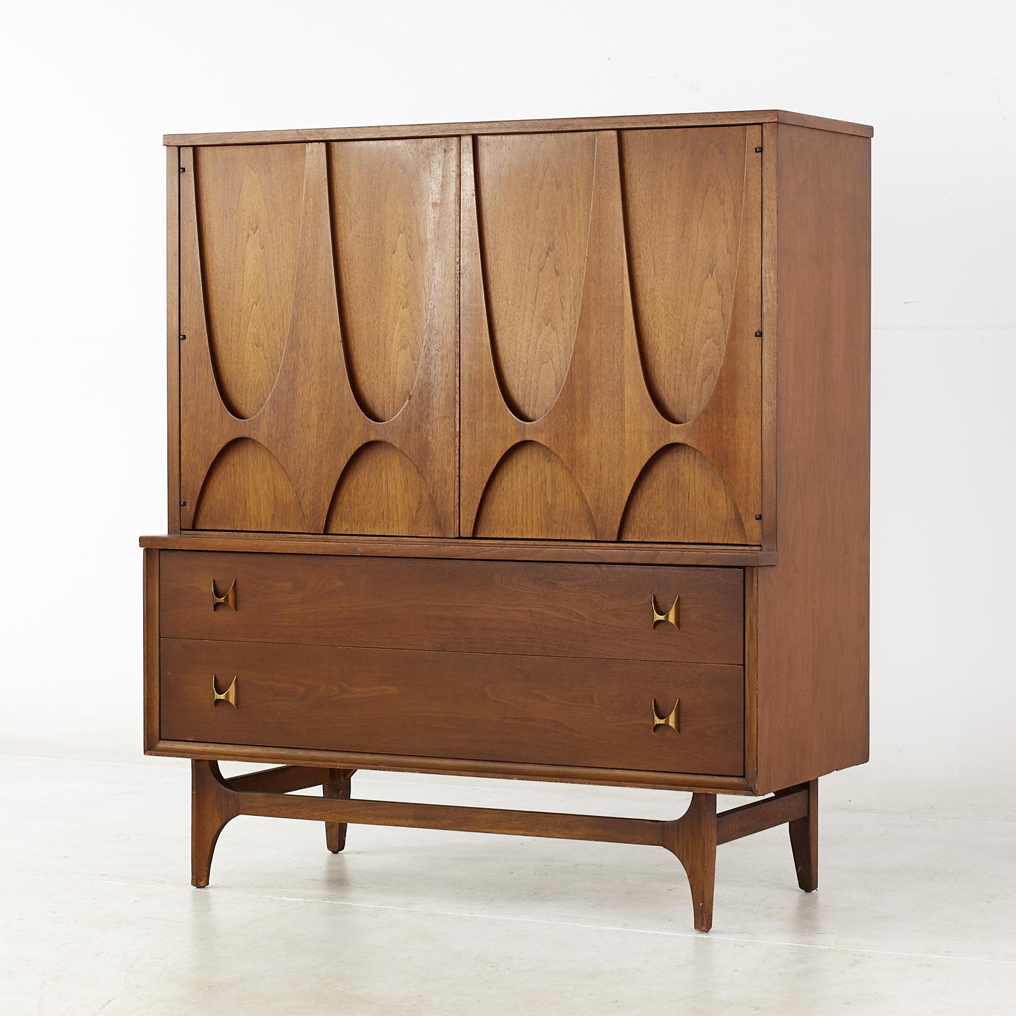 Mid-Century Modern Broyhill Brasilia Mid Century Walnut Gentlemans Chest