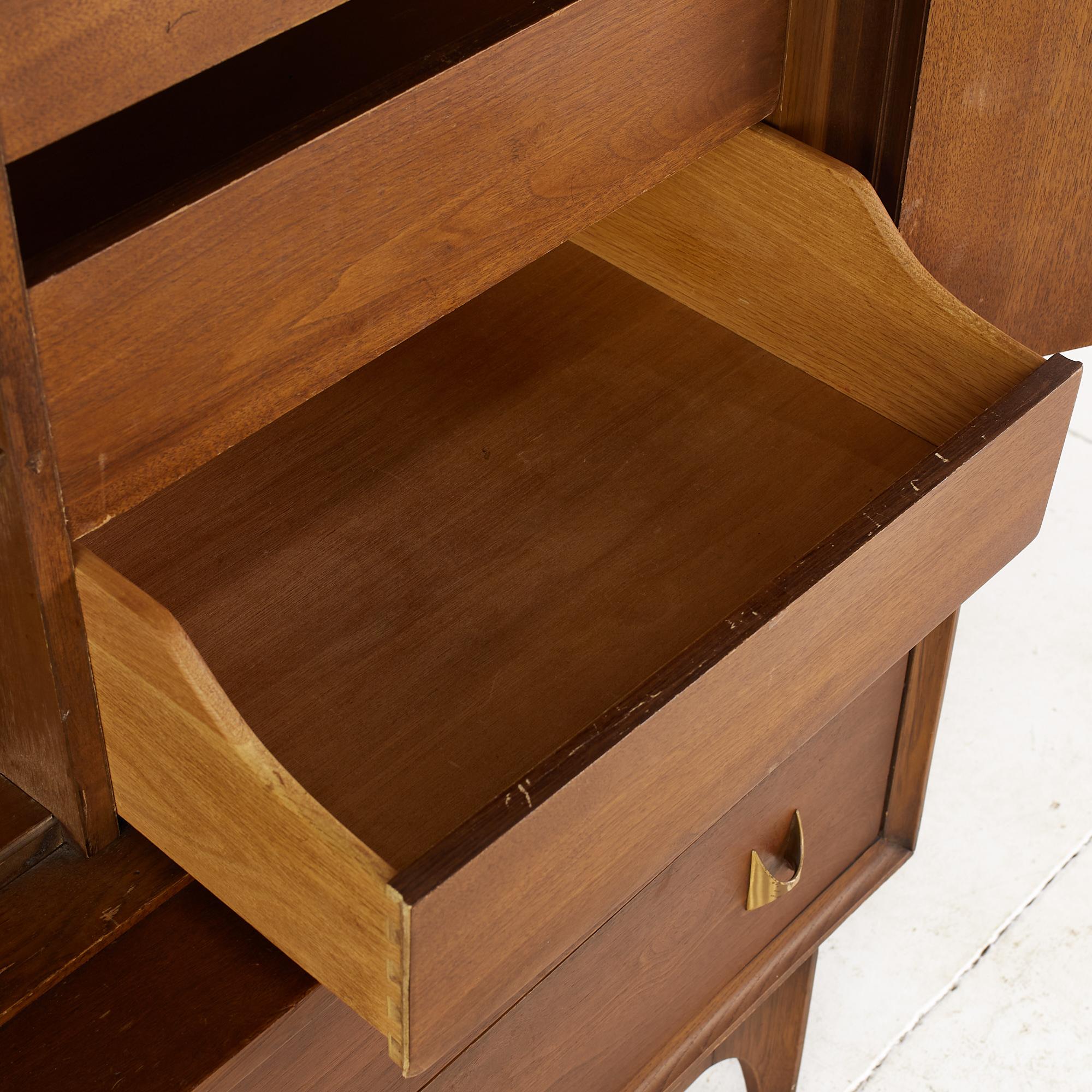 Broyhill Brasilia Mid Century Walnut Gentlemans Chest 1