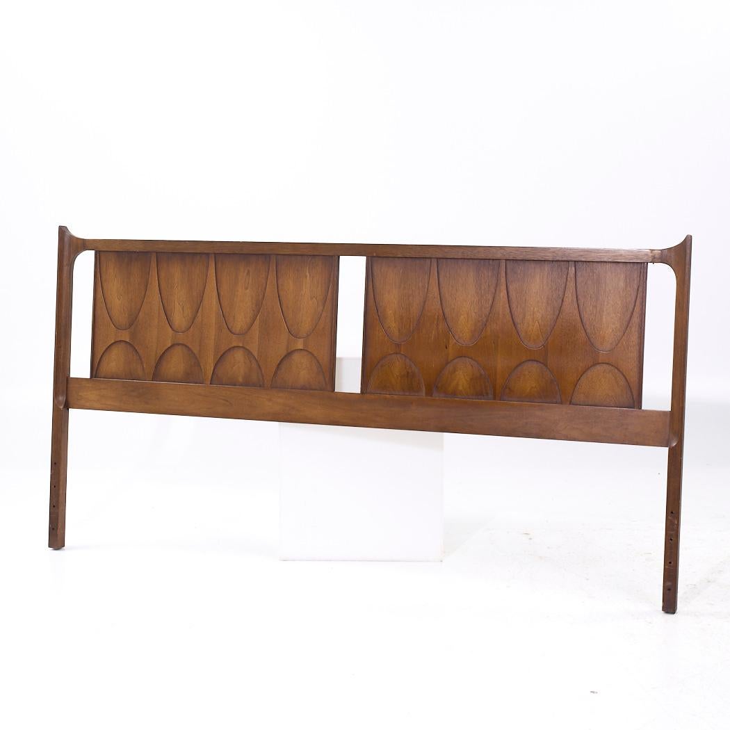Mid-Century Modern Broyhill Brasilia Mid Century Walnut King Headboard
