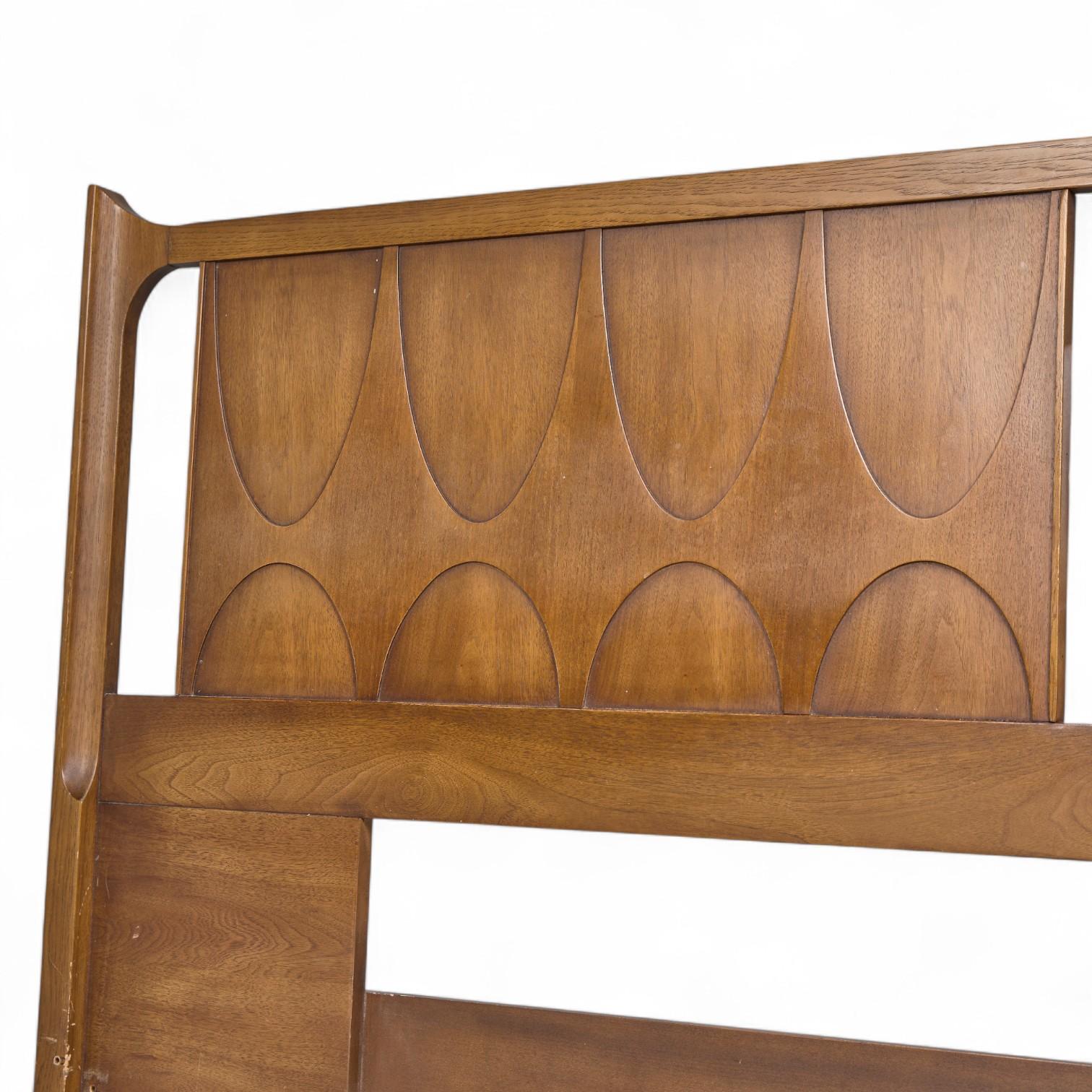 American Broyhill Brasilia Mid Century Walnut King Headboard For Sale