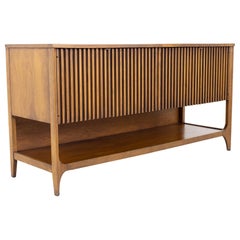 Broyhill Brasilia Mid Century Walnut Louvered Credenza