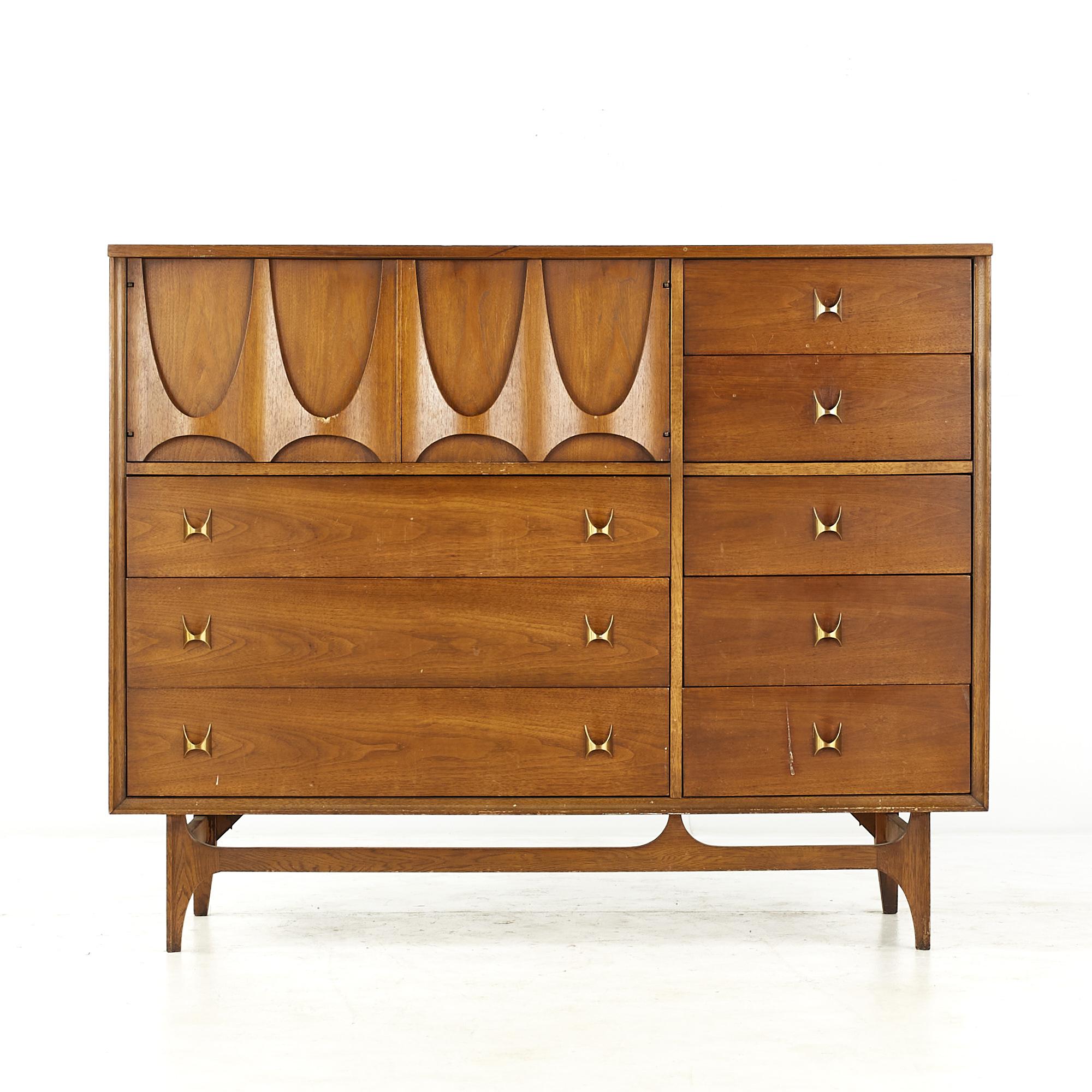 Broyhill Brasilia Mid Century walnut magna dresser

This dresser measures: 54 wide x 19 deep x 43.25 inches high

All pieces of furniture can be had in what we call restored vintage condition. That means the piece is restored upon purchase so
