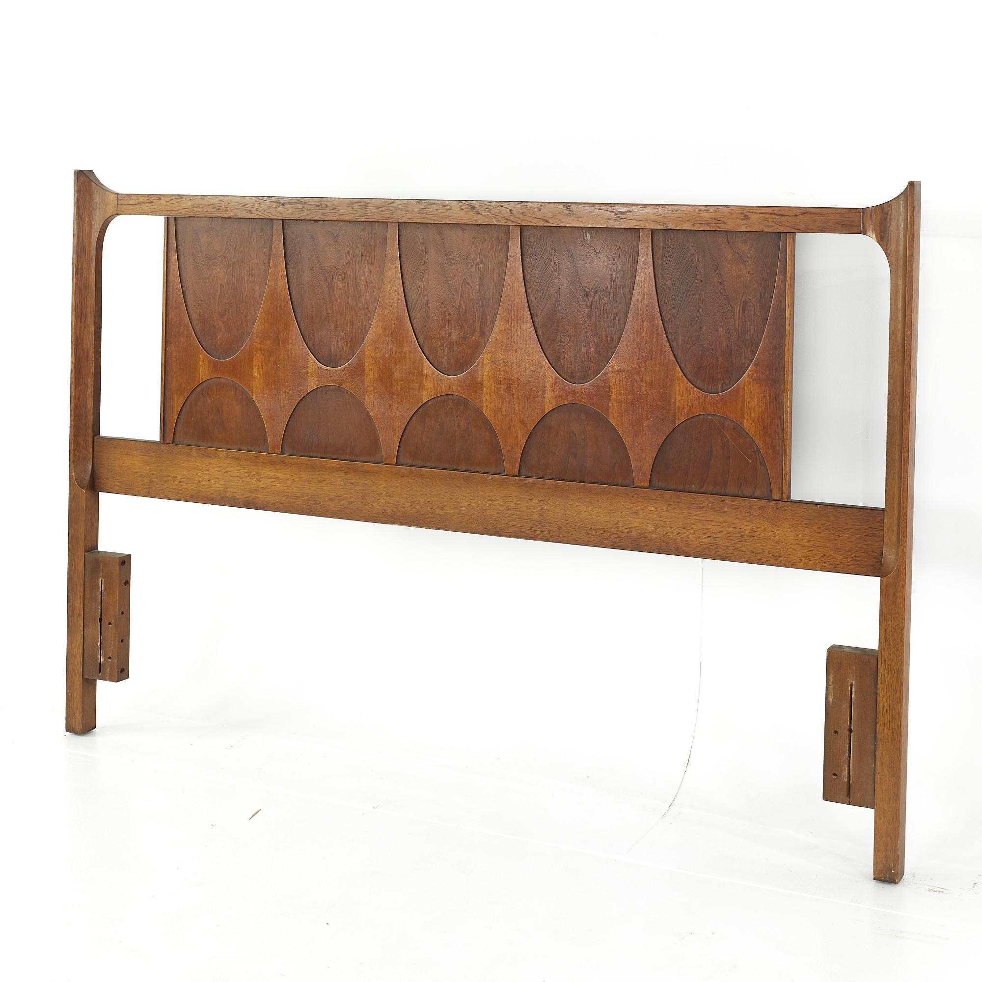 Mid-Century Modern Broyhill Brasilia Mid Century Walnut Queen Headboard