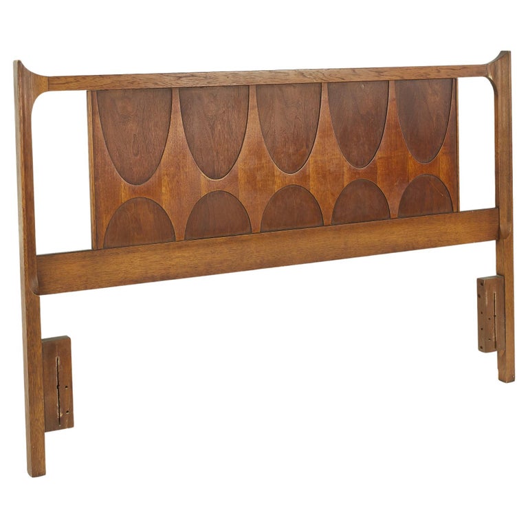 Broyhill Brasilia Mid Century Walnut Queen Headboard For Sale at 1stDibs