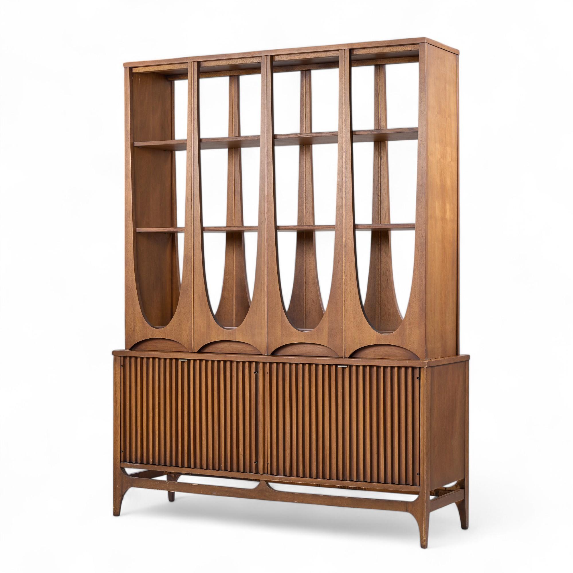 Mid-Century Modern Broyhill Brasilia Mid Century Walnut Room Divider For Sale