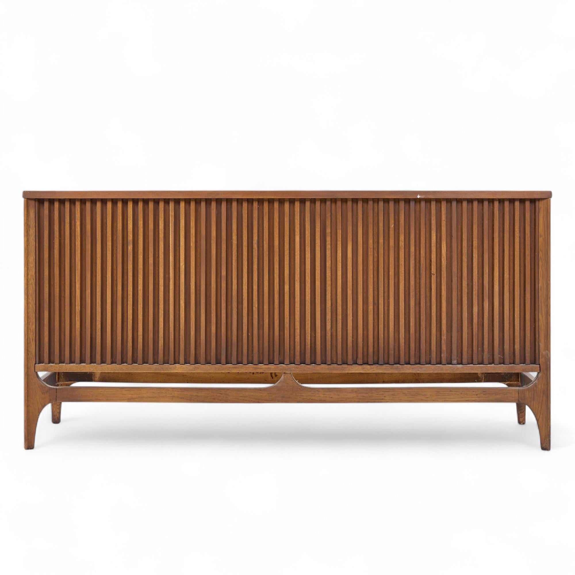 20th Century Broyhill Brasilia Mid Century Walnut Room Divider For Sale