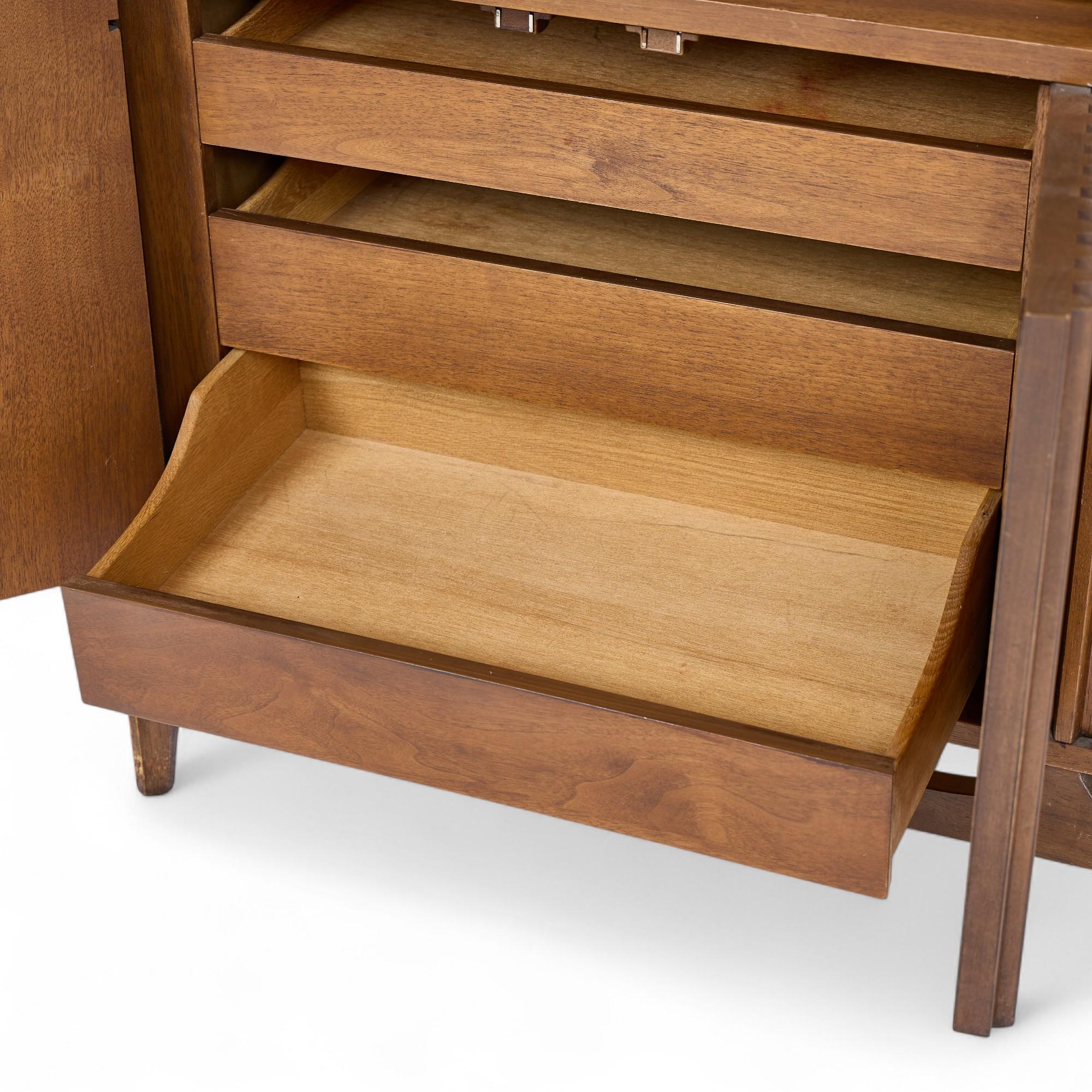 Broyhill Brasilia Mid Century Walnut Room Divider For Sale 1