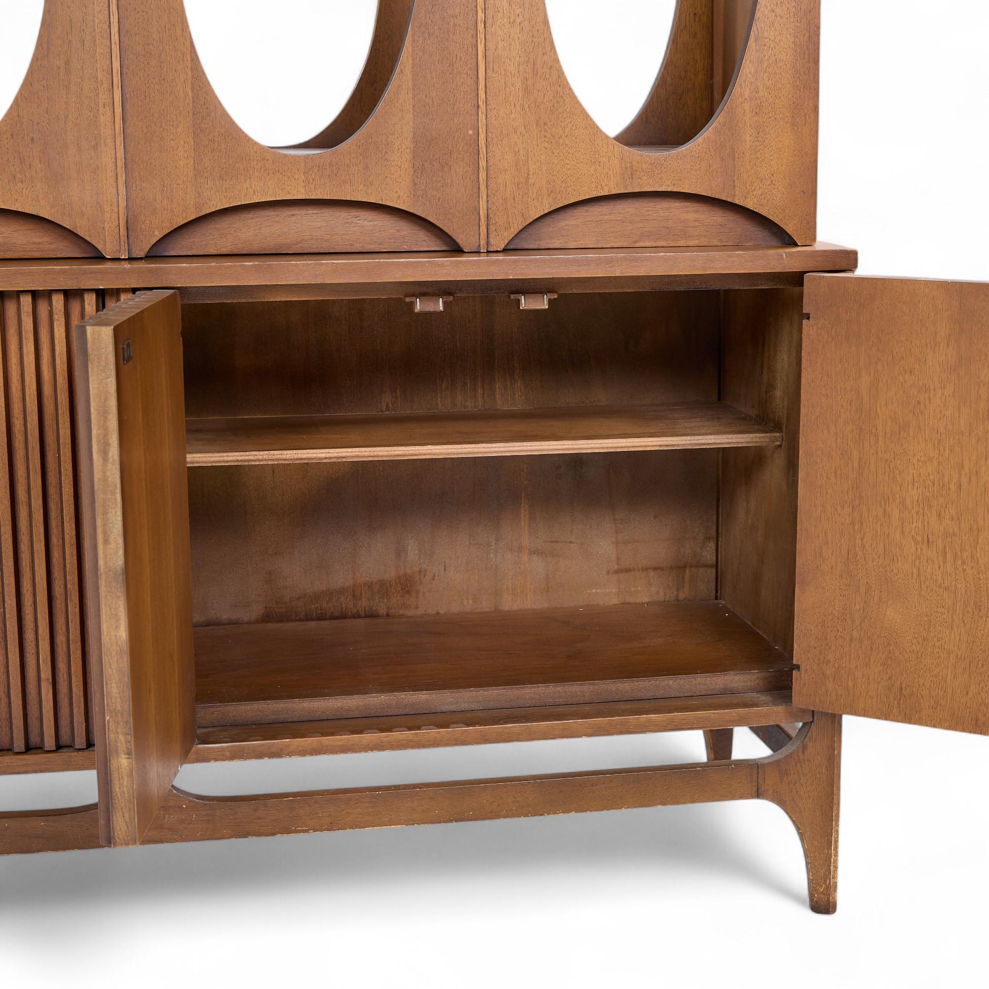 Broyhill Brasilia Mid Century Walnut Room Divider For Sale 2