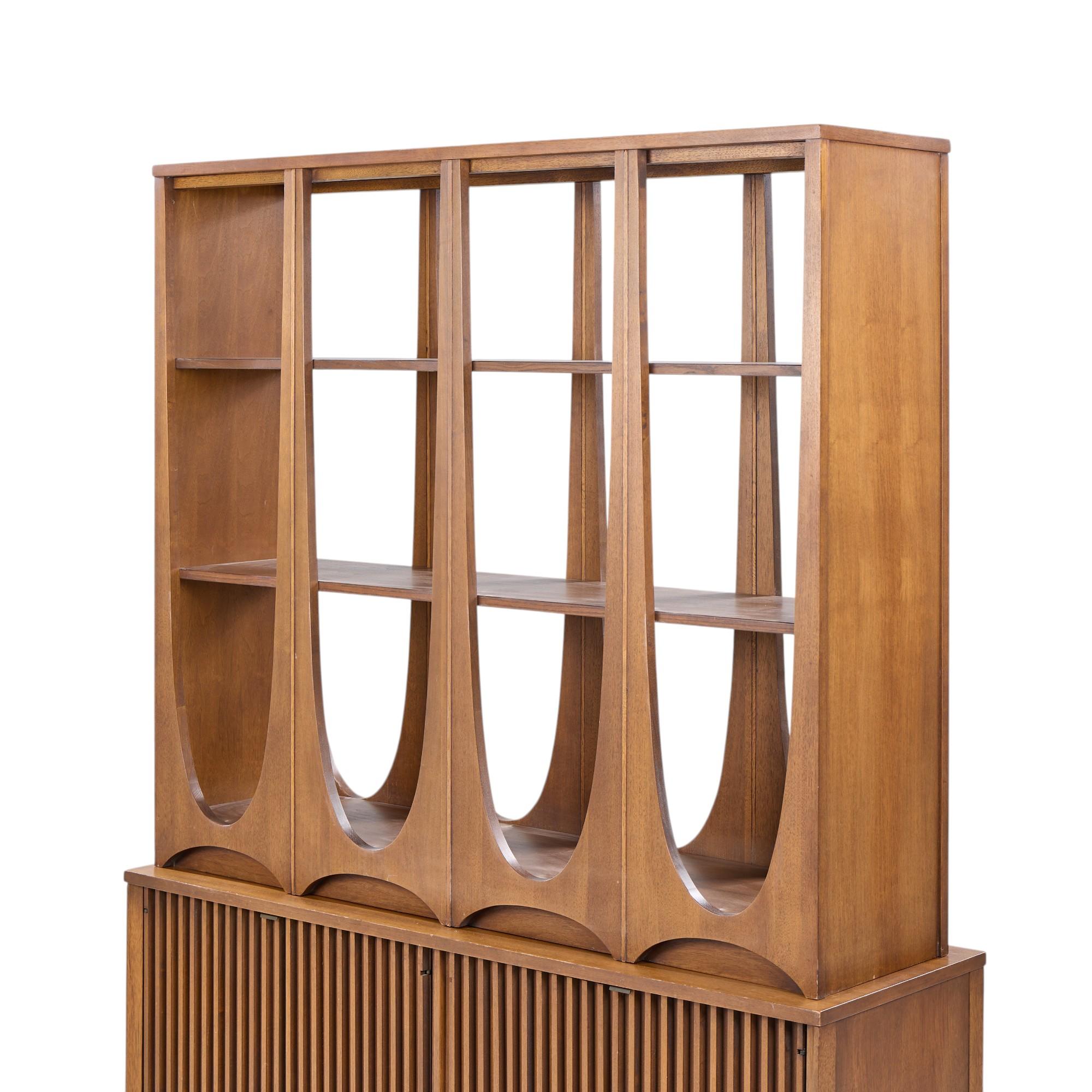 Broyhill Brasilia Mid Century Walnut Room Divider For Sale 3