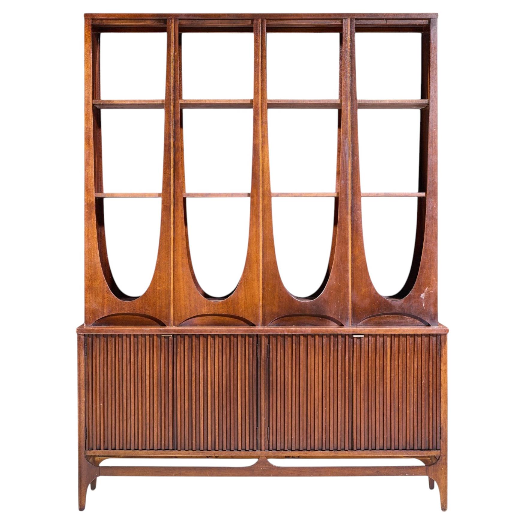Broyhill Brasilia Mid Century Walnut Room Divider For Sale