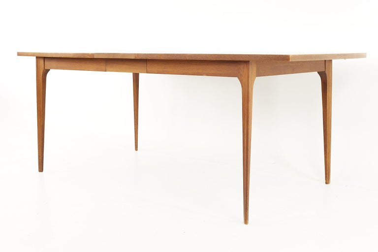 Broyhill Brasilia Mid Century Walnut Surfboard Dining Table - With One Leaf For Sale 4