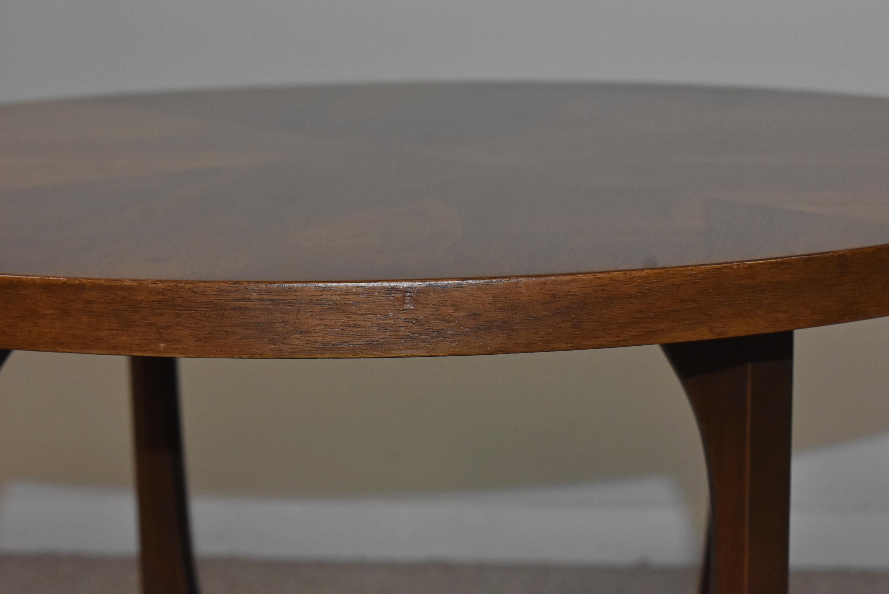 Late 20th Century Broyhill Brasilia Round Side Table For Sale