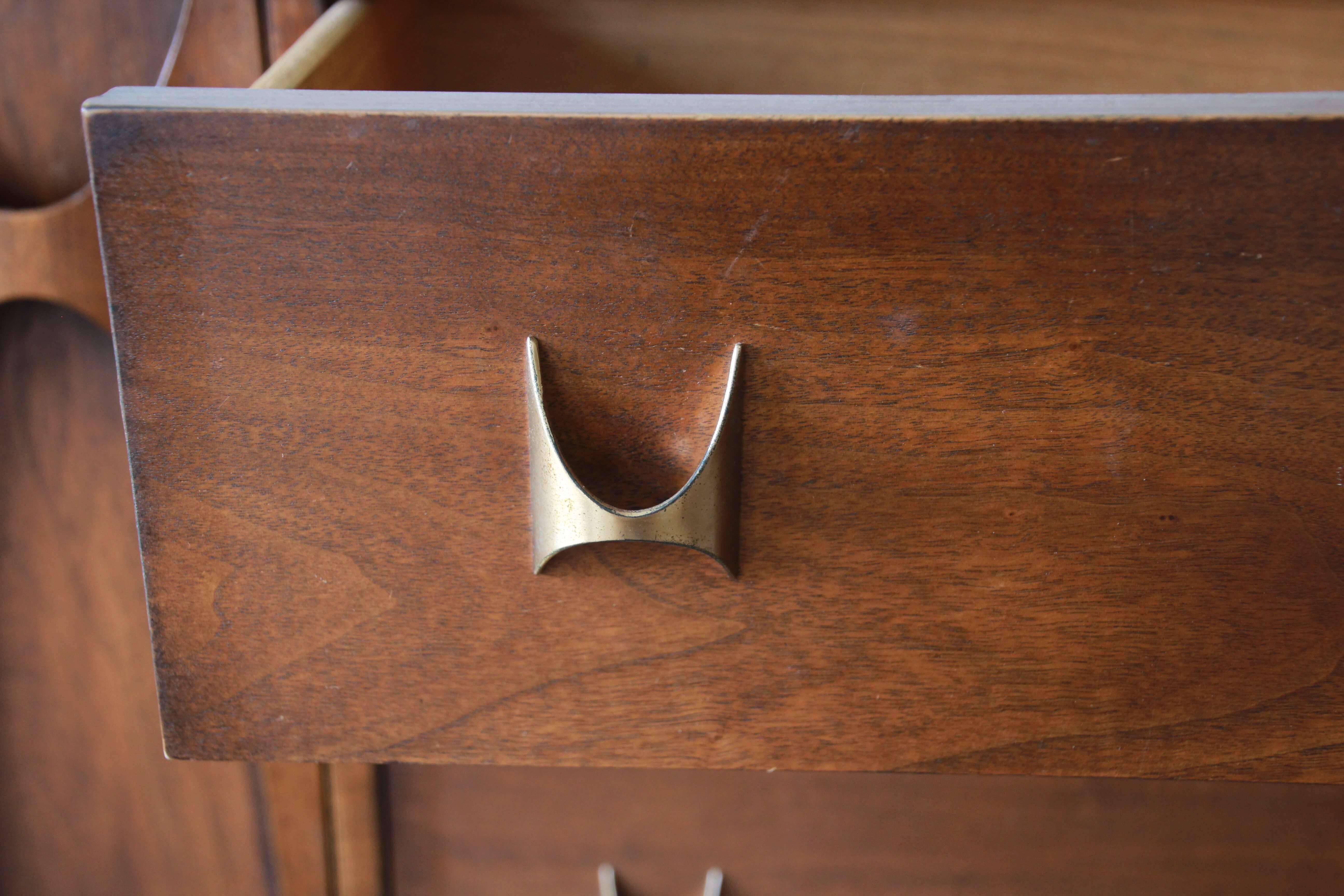 Broyhill Brasilia Sculpted Walnut Sideboard Credenza, 1960s 3