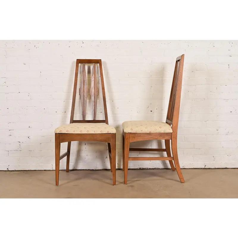 Broyhill Brasilia Style Mid-Century Modern High Back Dining Chair, Paar im Angebot 3