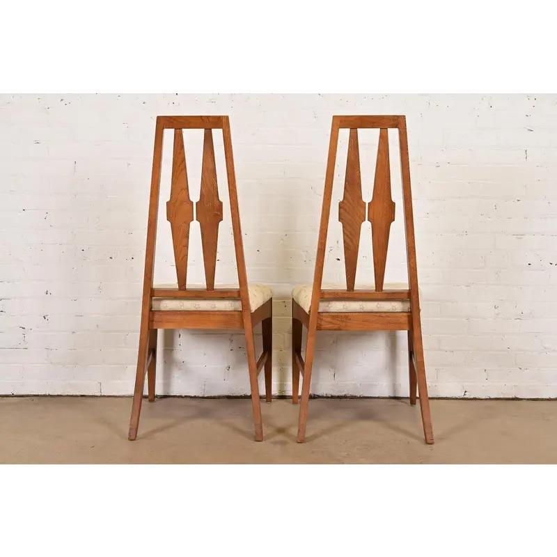 Broyhill Brasilia Style Mid-Century Modern High Back Dining Chair, Paar im Angebot 4