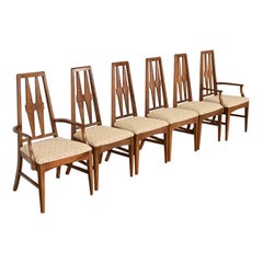Broyhill Brasilia - Sedie da pranzo con schienale alto in stile Mid-Century Modern, set di sei sedie