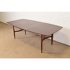 Broyhill Brasilia Style Mid-Century Modern Walnut Dining Table, Newly Refinished