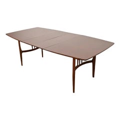 Broyhill Brasilia Style Mid-Century Modern Walnut Dining Table, Newly Refinished