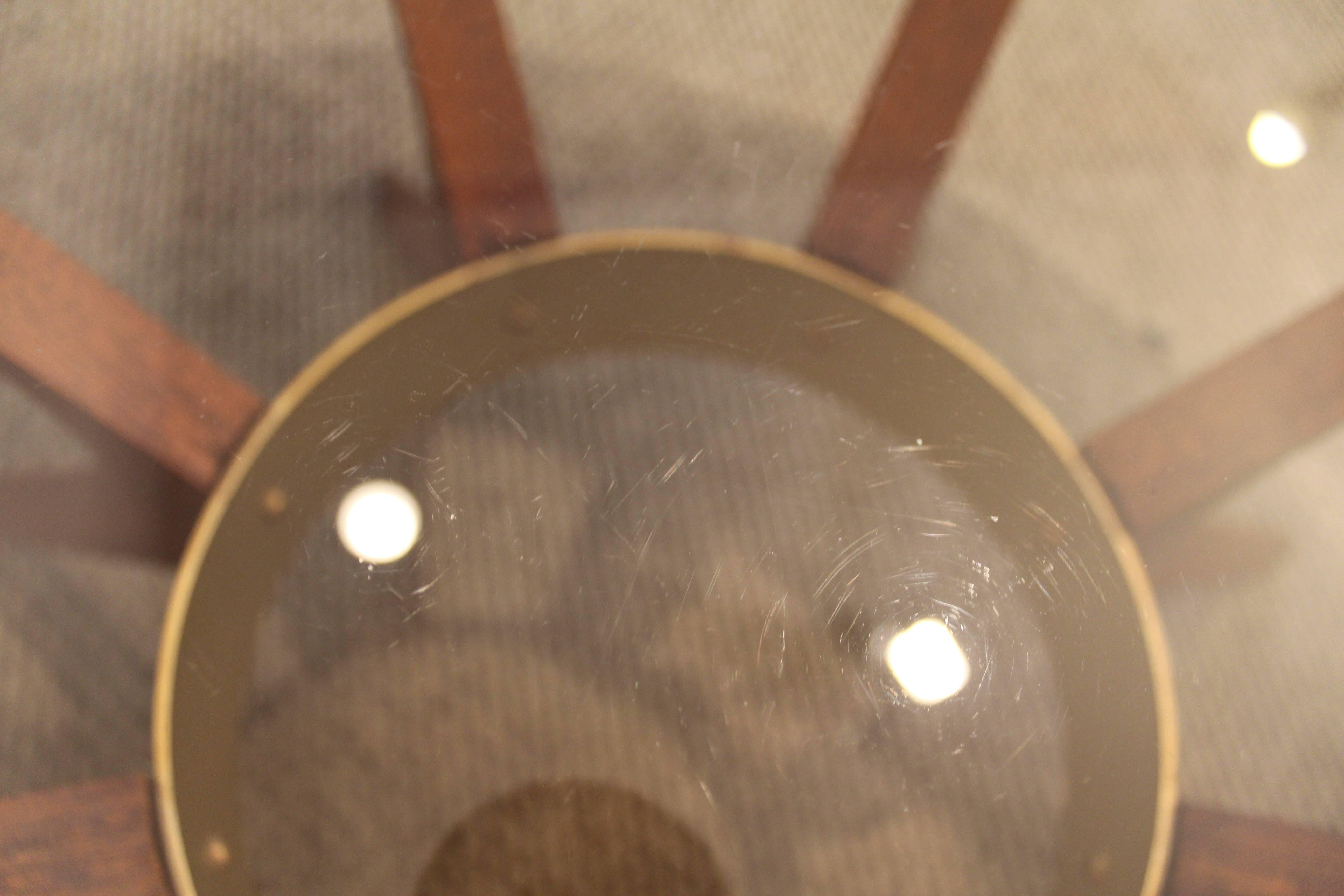 Mid-Century Walnut and Glass Sculpted 'Sputnik' Round Coffee Table 2