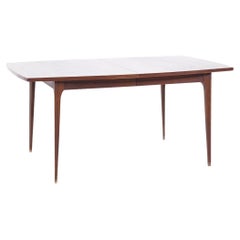 Vintage Broyhill Brasilia Walnut Expanding Dining Table with 3 Leaves