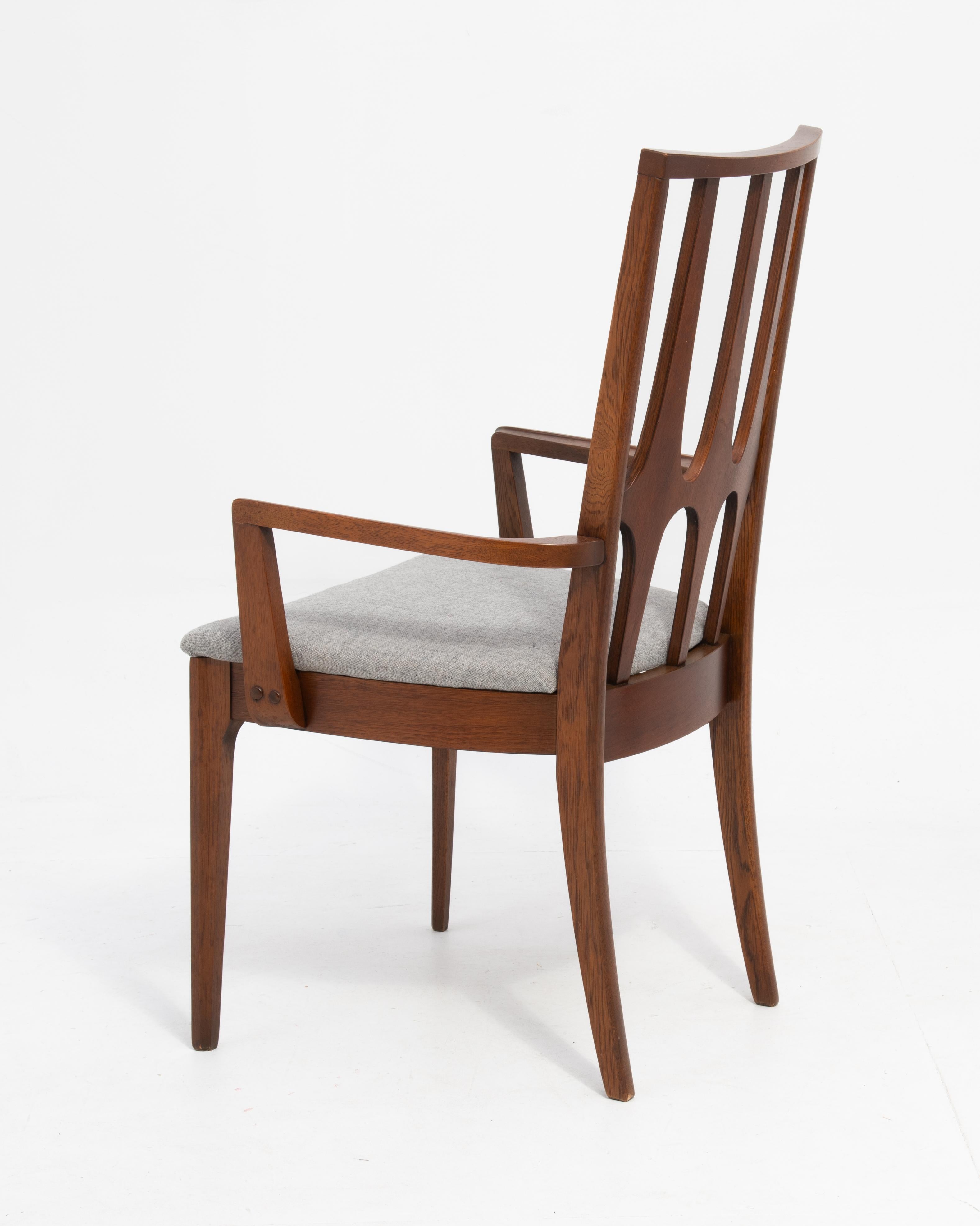 Mid-20th Century Broyhill Brasilia Walnut High Back Dining Chairs Mid Century - a Set of Six For Sale