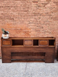 Broyhill Emphasis King Bookcase Headboard Mid-Century Modern