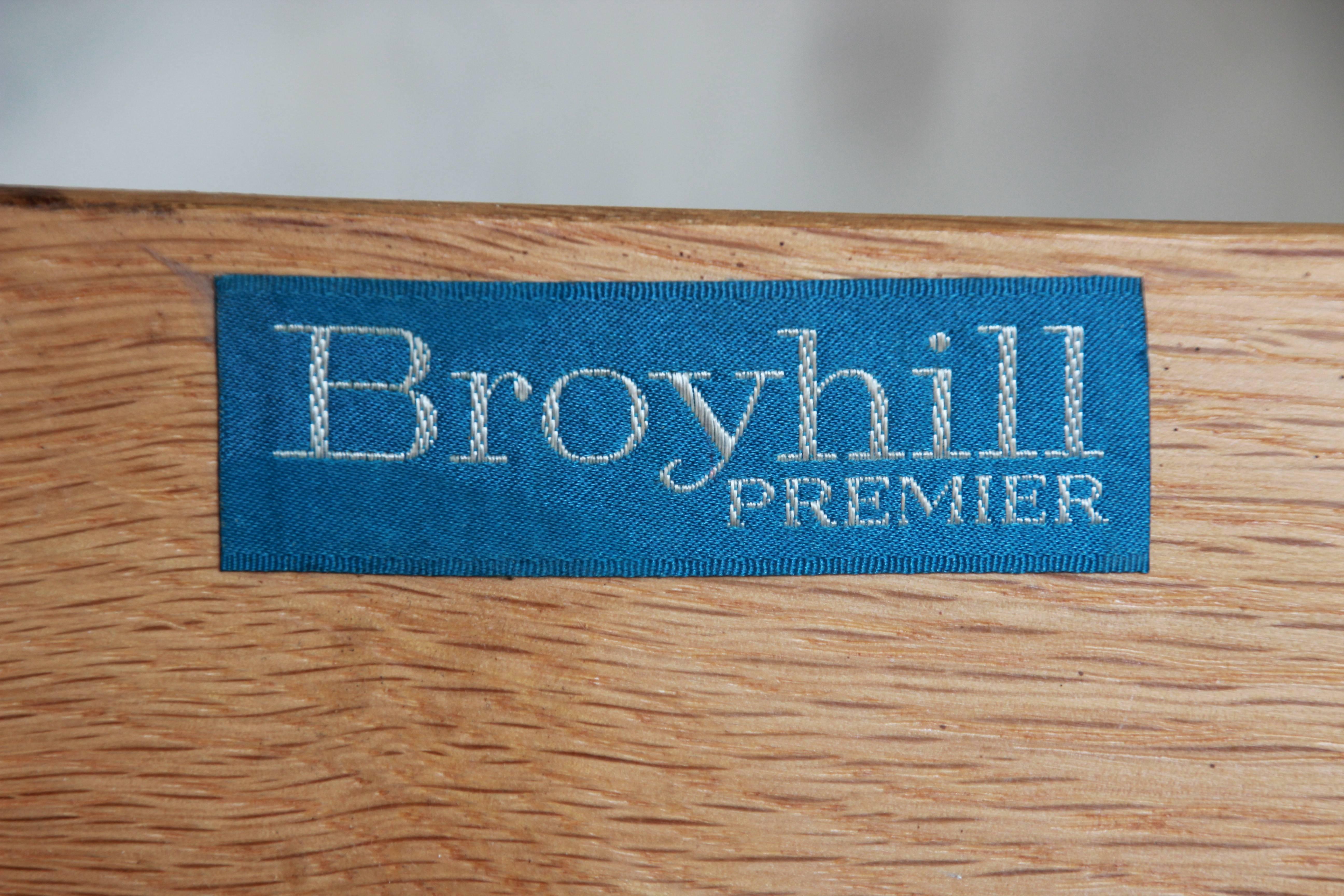 Broyhill Emphasis Mid-Century Modern Sculpted Walnut Credenza or Triple Dresser 4