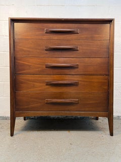 Broyhill "Emphasis" Mid-Century Walnut Highboy Dresser