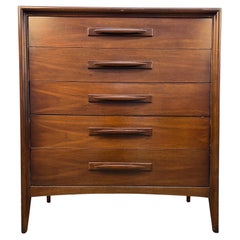 Broyhill "Emphasis" Mid-Century Walnut Highboy Dresser